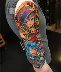 Konosuba Anime Gamer Tattoo Sleeve Tattoos Anime Tattoos Sleeve Tattoos