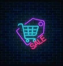 glowing neon sale sign with supermarket shopping vector image wallpaper iphone neon neon neon wallpaper