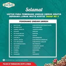 Promo undian luwak white koffie tahap 3 berhadiah 30 paket umroh gratis bersama ustadz rofiqurrahman. Kopi Luwak Id Posts Facebook