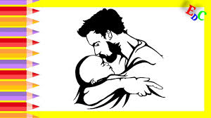 How To Draw Father Holding His Son Drawing Step By Step Fathers Day D Step By Step Drawing Drawings Drawing Tutorial