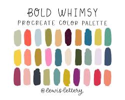 Bold Whimsy Procreate Color Palette Ipad Tool Color Etsy Color Palette Challenge Color Palette Design Bold Color Palette