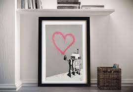 Looking for banksy wall art prints? R2 D2 S Heart Banksy Art Prints For Sale Australian Gallery Star Wars Art Print Star Wars Wall Art Graffiti Wall Art