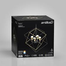 Peyton LED mid-century pendant light, black and gold