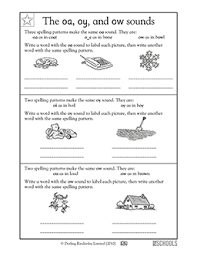 My activities include a ton of visuals to go. Vowel Sounds Oa Oi Ou And More 1st Grade Kindergarten Reading Worksheet Greatschools
