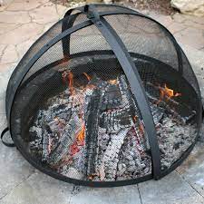 You can also find a replacement spark screen for collegiate and patina products fire pits, including mardi gras we also offer domed fire pit screens for anyone who likes to pile their wood high when they start a fire. 22 Easy Access Fire Pit Spark Screen Round Black Steel Wood Burning Outdoor For Sale Online Ebay
