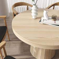 Japandi 1000mm-1400mm Extendable Whitewash Dining Table, 53% OFF