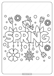 Printable Spring Pdf Coloring Page In 2020 Spring Coloring Sheets Preschool Coloring Pages Spring Coloring Pages