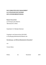 Das Human Resource Management Als Strategischer Partner Der Grin
