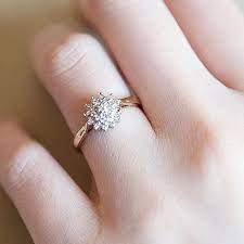 Diamond Cluster Engagement Ring Vintage Flower Wedding Band Etsy Cluster Engagement Ring Vintage Cluster Engagement Ring Diamond Cluster Engagement Ring