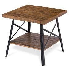 Helping to make diy straightforward and affordable, a quality set of table legs allow you to reclaim old furniture or christen some fresh new tables. Modern Industrial Solid Wood End Table With Shelf And Metal Legs Fastfurnishings Com