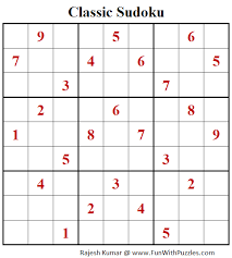If you play sudoku daily, you will soon start to see improvements in your concentration and overall brain power. Classic Sudoku Puzzles Fun With Sudoku 271 272