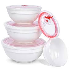 If you need a list of. Amazon Com Amoowis Ceramic Mixing Bowls With Lids Set For Kitchen 4sets 8pcs 60 49 28 18 Ounce Dishwasher Microwave Safe White Porcelain Serving Bowl Set With Lids Ideal For Food Storage Cereals Dessert Home Kitchen
