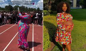 Heartwarming moment pregnant teacher does gender reveal in front of her  raucous middle school students