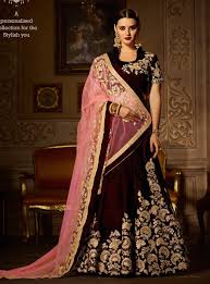 Download the perfect wine pictures. Wine Reception Wear Lehenga Choli Lehenga Designs Lehenga Choli Online Lehenga Saree