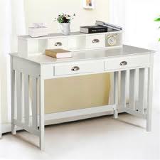 Yaheetech Writing Desk Home Office Computer Desk Wood Organizer With 4 Drawers White Home Office Computer Desk Office Computer Desk Home Office Furniture