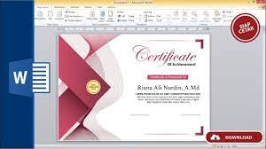 Download free certificate templates in word format with formal certificate borders to personalize. Mudah Cara Membuat Desain Sertifikat Dengan Microsoft Word 2010 Youtube