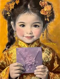 Here is another painting using my beautiful model from China. This piece is  based