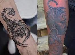 Red ink 3d scorpion tattoo design for leg. 50 Scorpion Tattoo Design Ideas For Men Legit Ng
