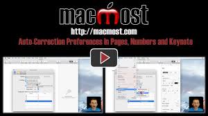 Auto Correction Preferences In Pages Numbers And Keynote 1427 Youtube