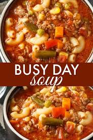 Busy Day Soup Recipe Easy Soup Recipes Soup Recipes Recipes
