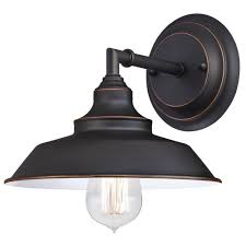 In one fell swoop, they both dress up your bare walls and provide a variety of selecting the right sconce for your space requires an understanding of the existing decorative elements in the room, the size of light fixture you need. Westinghouse Iron Hill 1 Light Oil Rubbed Bronze Wall Fixture 6343500 The Home Depot