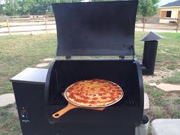 Oven Baked Pizza On The Traeger Grill This Is A Chicago Style Pizza From Papa Murphy S Pizza I Left It On The Paper Traeger Cooking Cooking Oven Baked Pizza
