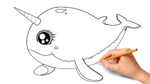 How To Draw A Unicorn Narwhal Step By Step Easy Drawing For Kids Narwhal Drawings