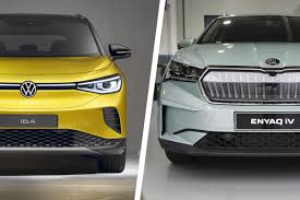 The production version of the id.4 debuted in september 2020 as the first fully electric crossover suv. Vergelijk De Volkswagen Id 4 Versus Skoda Enyaq Iv Activlease