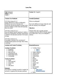 When lesson planning for preschoolers, it is important not to eliminate those choices, which is one reason why free choice centers have become so popular. Earthquake Lesson Plan Worksheets Teaching Resources Tpt