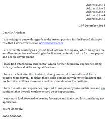 Payroll Manager Cover Letter Example Icover Org Uk