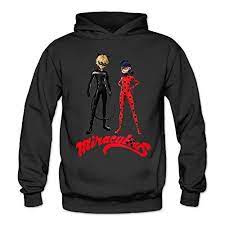 Caili Womens Miraculous Ladybug Anime Hooded Sweatshirts S Black Click Image For More Details This I Hoodie Fashion Miraculous Ladybug Anime Naruto Hoodie