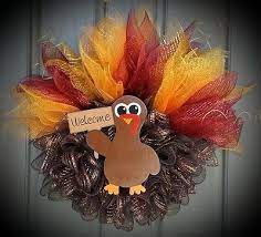 Thanksgiving Turkey Wreath Thanksgiving Mesh Wreath Fall Thanksgiving Decor Fall Thanksgiving Wreaths