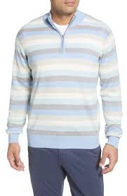 Widest selection of new season & sale only at lyst.com. Shop Peter Millar Summer Stripe Quarter Zip Sweater In British Grey