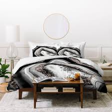 1 king duvet cover + 2 king shams, color: Deny Designs Agate Rose Gold Glam Duvet Cover Set On Sale Overstock 30786721