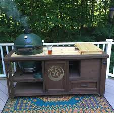 Custom Grill Table Or Grill Cart For Big Green Egg Kamado Etsy Grill Table Custom Grill Wooden Cooler