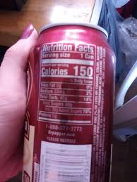 Checking the nutrition facts o. Cream Soda Dr Pepper Dr Pepper