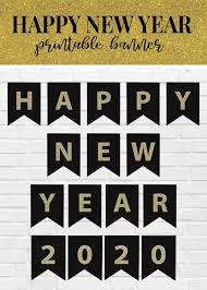 Printable Happy New Year Banner 2020 Everyday Megan In 2020 Happy New Year Banner Birthday Banner Free Printable Baby Shower Favors Diy