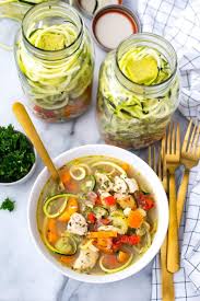 How do i make crockpot chicken and zucchini? Spiralized Zucchini Chicken Noodle Soup Jars The Girl On Bloor