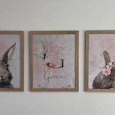 Bunny Prints Nursery Decor Set Girl Rabbit Print Baby Girl Canvas Nursery  Wall Art Nursery Art Nursery Print Bunny Butt Baby Shower Gift