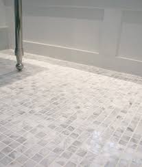 Tour A Black White Bathroom Adorned With Marble Marble Bathroom Floor Small Bathroom Tiles Fixer Upper Bathroom