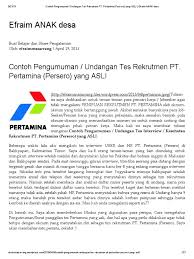 Baru setelah lulus, sekitar bulan september. Contoh Surat Resmi Surat Panggilan Pertamina Asli Nusagates