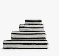 Organic Resort Stripe Towels (Plaster with Soft Black) - Bath Sheet /  Plaster with Soft Black
