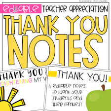 Teacher, you always had faith in me even when i didn't. Teacher Appreciation Thank You Notes Worksheets Teaching Resources Tpt