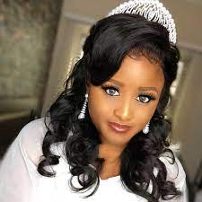 Curly Wedding Hair Down With Tiara And Bridal Accessorie Black Wedding Hairstyles Wedding Hairstyles For Girls Black Brides Hairstyles