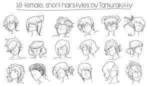Hairstyles For Short Hair Drawing Female Anime Hairstyles Manga Hair Hair Sketch