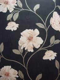 modern bloemen behang zwart grijs beige 57 bloemen behang behang bloemen
