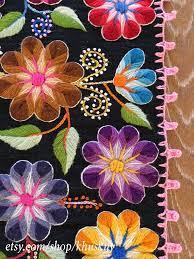 Mexican floral embroidery background free vector. Boho Table Bed Runnerwedding Table Runnerperu Tapestry Etsy In 2021 Mexican Embroidery Designs Embroidered Flowers Folk Embroidery