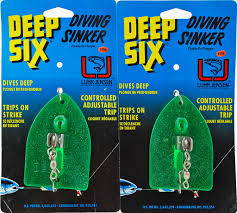 Lot Of 2 Luhr Jensen Deep Six Diving Sinker 5520 001 1073 Flo Grn Crstl Ap1305