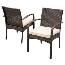 Lily rattan armchair with metal legs assembly required opalhouse target. Cordoba 2pk Wicker Patio Dining Chair With Cushion Christopher Knight Home Target