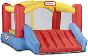 Then our frozen castle bunk bed is the perfect thing for them! Amazon Com Little Tikes Jump N Slide Bouncer Inflatable Jumper Bounce House Plus Heavy Duty Blower With Gfci Stakes Repair Patches And Storage Bag 106 2 Inch X 137 7 Inch X 65 7 Inch